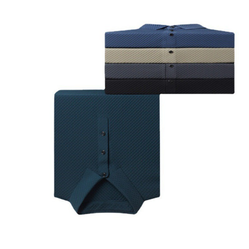 Men’s Summer Ice Silk Polo Shirt – Loose Fit, Short Sleeve Pullover for Casual Wear (M-XXXXL)