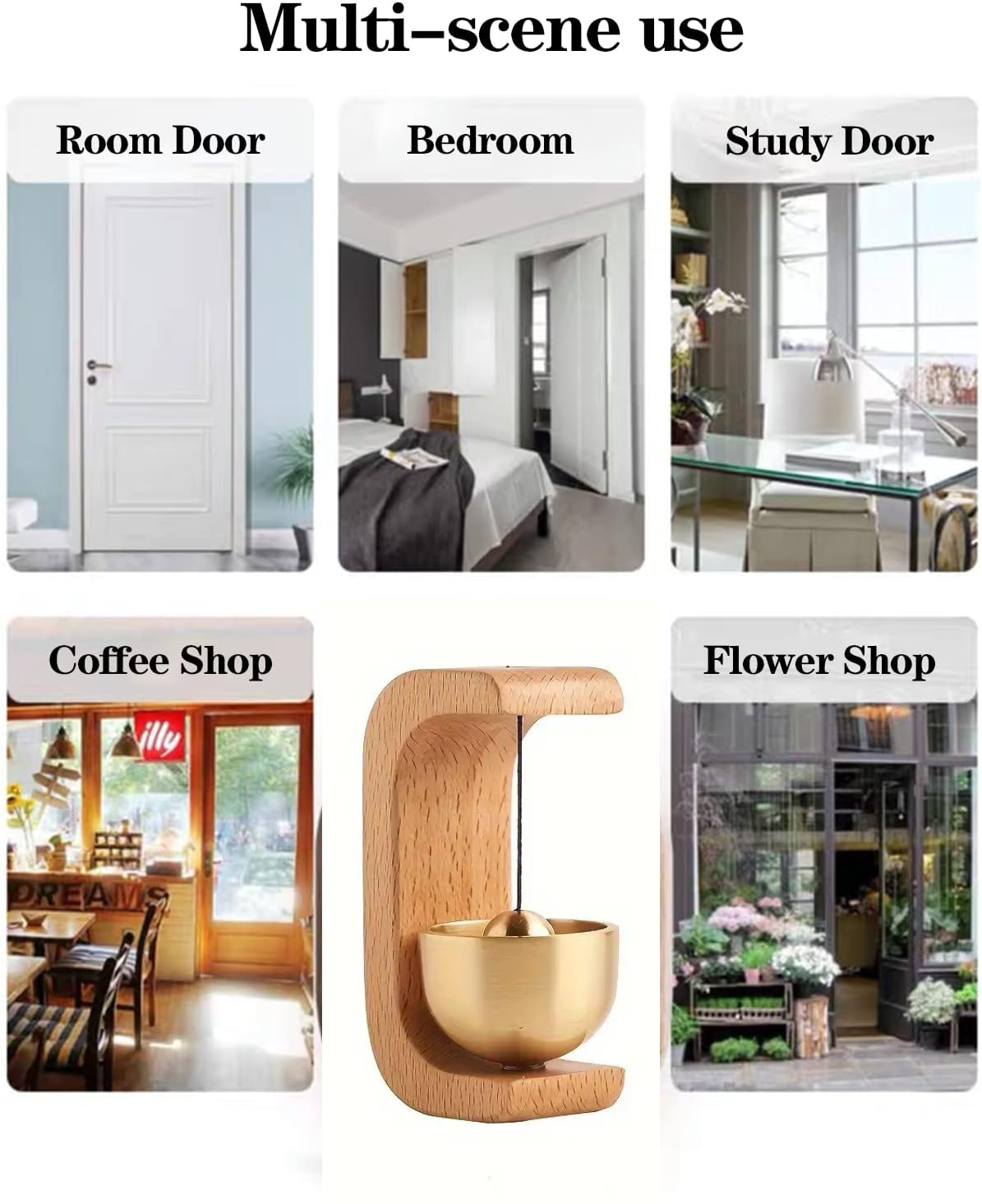 2Pcs Brass Bell for Door