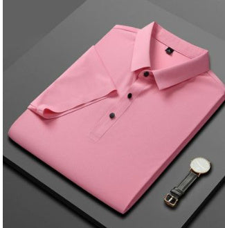 Men’s Summer Ice Silk Polo Shirt – Loose Fit, Short Sleeve Pullover for Casual Wear (M-XXXXL)