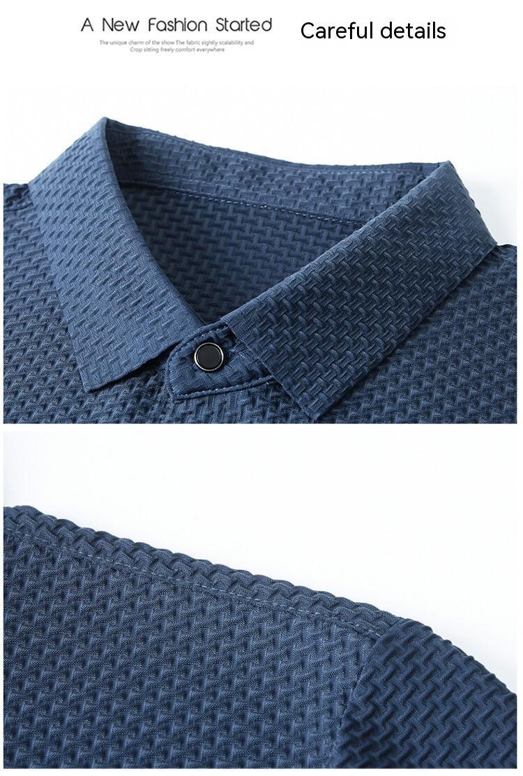 Men’s Summer Ice Silk Polo Shirt – Loose Fit, Short Sleeve Pullover for Casual Wear (M-XXXXL)