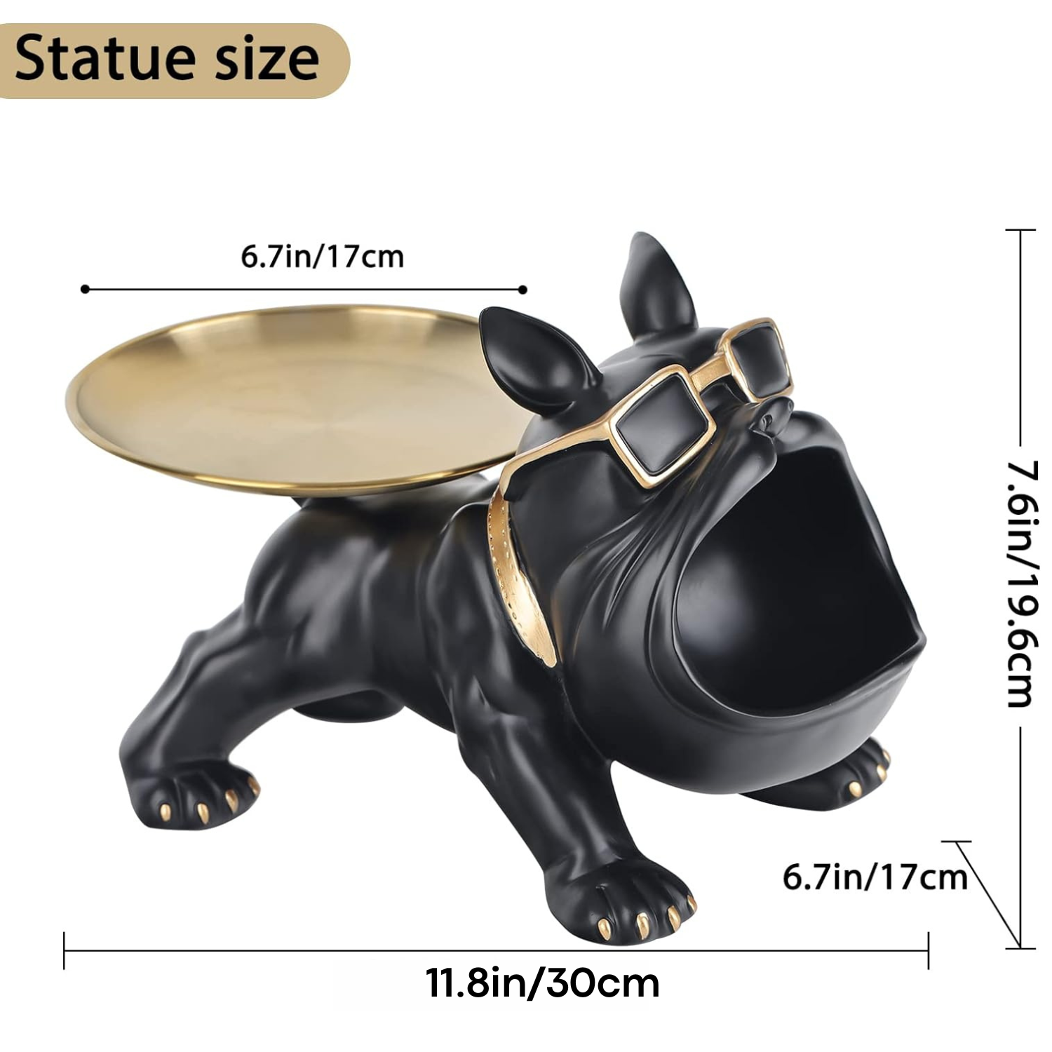 🐶 Bulldog Key Storage Tray – Decorative Entryway Organizer | Shoe Cabinet Ornament & Housewarming Gift