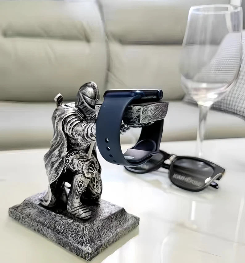 Dark Knight Apple Watch Stand – Resin Charging Dock & Storage Holder | Desktop Nightstand Display Stand for Wristwatches
