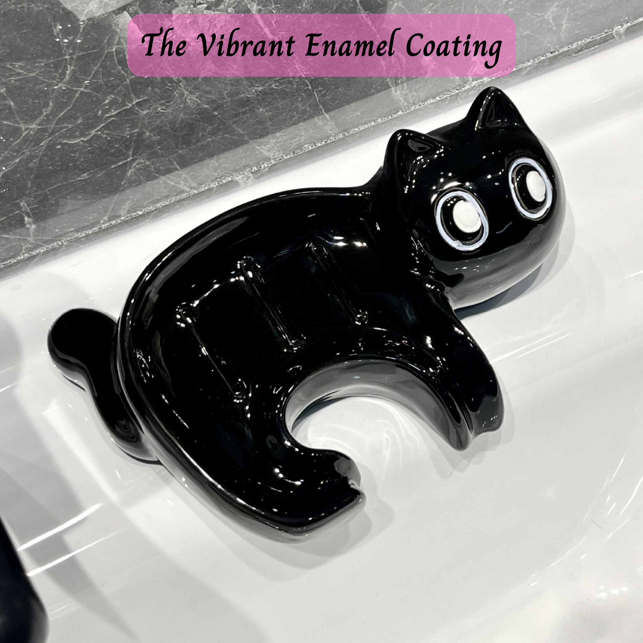 🐱 Cute Cat Ceramic Soap Holder – Drain Soap Dish for Bathroom & Washroom | Decorative Home Accessory